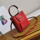 Small Saffiano Leather Prada Panier Bag Red High