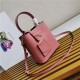 Small Saffiano Leather Prada Panier Bag Pink-II High