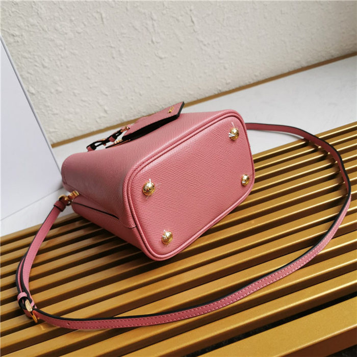 Small Saffiano Leather Prada Panier Bag Pink-I High