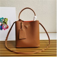 Medium Saffiano Leather Prada Panier Bag Tan High