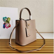 Medium Saffiano Leather Prada Panier Bag Taupe High