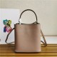 Medium Saffiano Leather Prada Panier Bag Taupe High