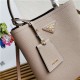 Medium Saffiano Leather Prada Panier Bag Taupe High