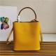 Medium Saffiano Leather Prada Panier Bag Yellow High