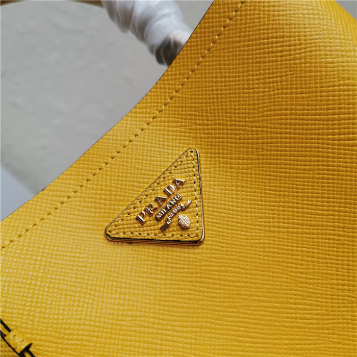 Medium Saffiano Leather Prada Panier Bag Yellow High