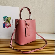 Medium Saffiano Leather Prada Panier Bag Pink-I High