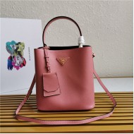 Medium Saffiano Leather Prada Panier Bag Pink-II High