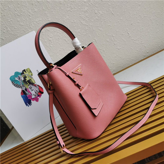 Medium Saffiano Leather Prada Panier Bag Pink-II High