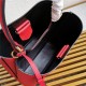 Medium Saffiano Leather Prada Panier Bag Red High