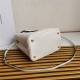 Medium Saffiano Leather Prada Panier Bag White High