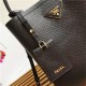 Medium Saffiano Leather Prada Panier Bag Black-II High