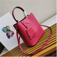 Medium Saffiano Leather Prada Panier Bag Fuchsia High