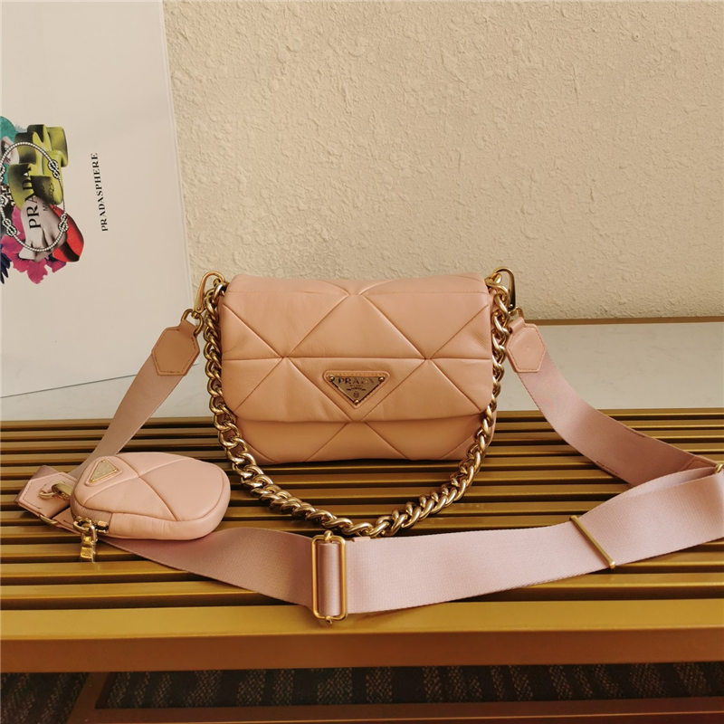 Prada System nappa leather patchwork bag Pink High