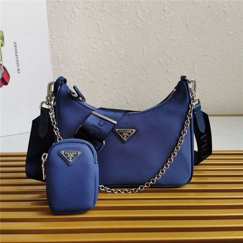 Prada Re-Edition 2005 nylon shoulder bag Navy Blue High