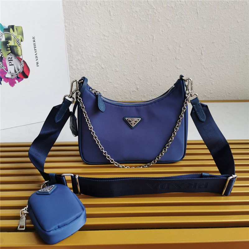 Prada Re-Edition 2005 nylon shoulder bag Navy Blue High