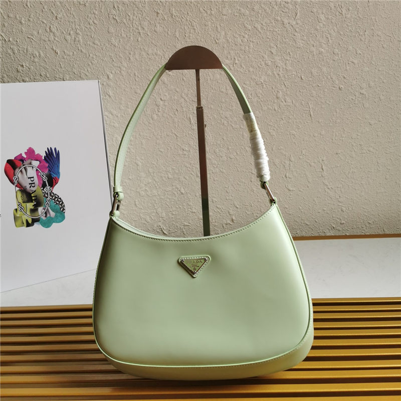 Prada Cleo brushed leather shoulder bag 1BC499 Green High