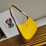 Prada Cleo brushed leather shoulder bag 1BC499 Yellow High