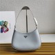 Prada Cleo brushed leather shoulder bag 1BC499 Blue High