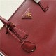 Prada Large Galleria Bag In Saffiano Leather Burgundy High