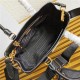 Prada Galleria Saffiano leather mini bag Black Gold-Metal High