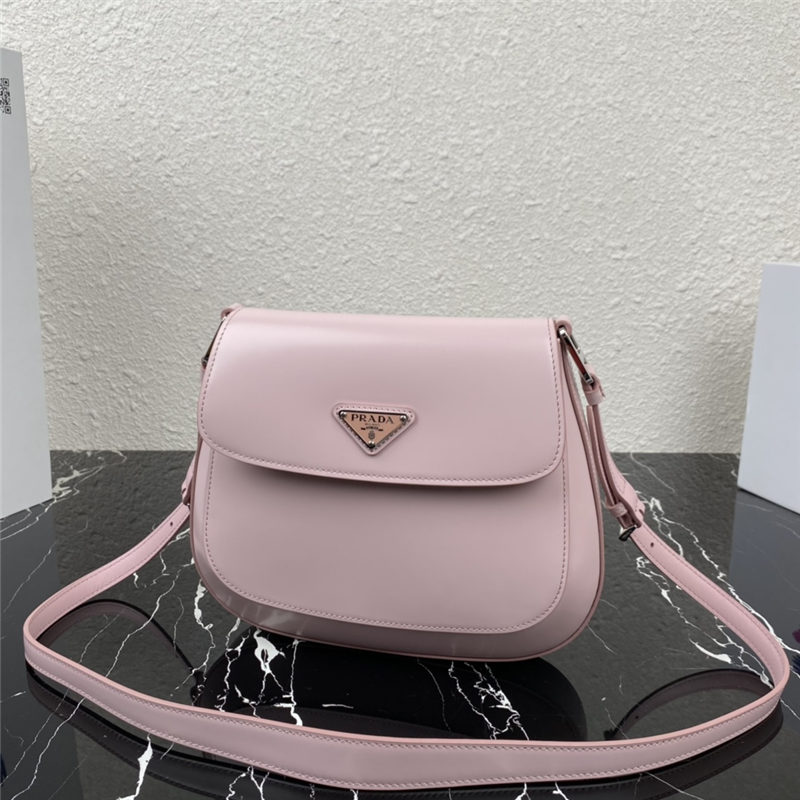 Prada Cleo brushed leather shoulder bag 1BD303 Pink High