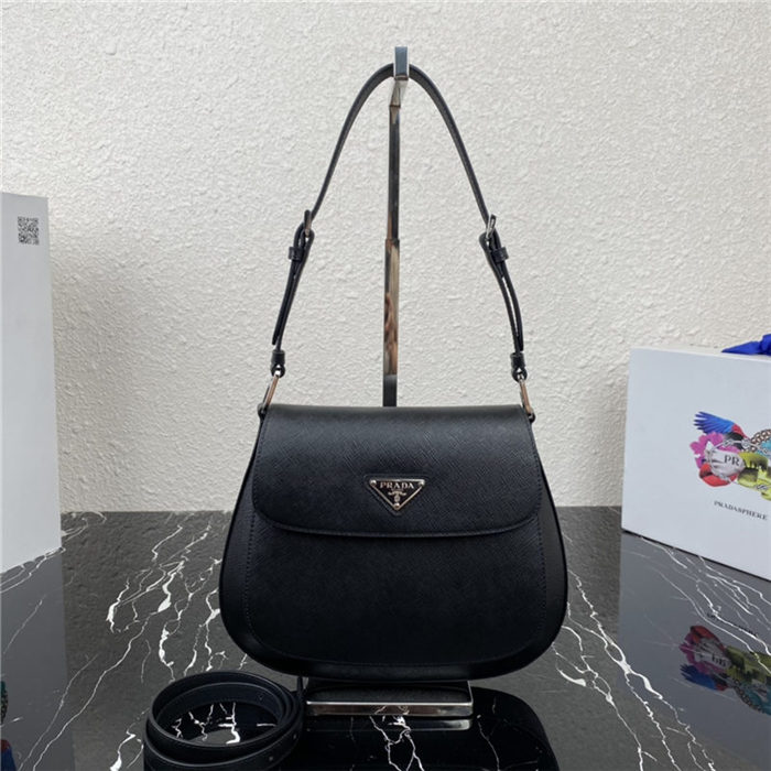 Prada Cleo leather shoulder bag 1BD303 Black High