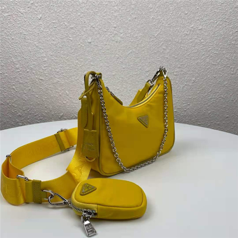 Prada Re-Edition 2005 nylon shoulder bag Yellow High