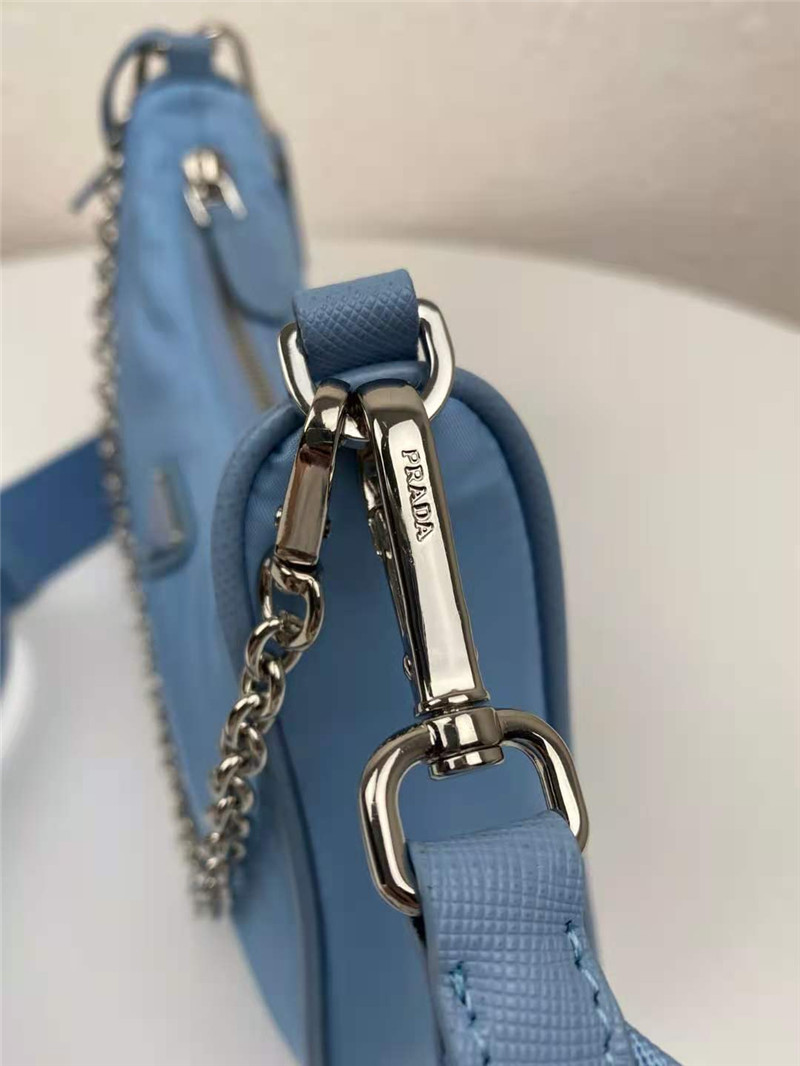 Prada Re-Edition 2005 nylon shoulder bag Sky Blue High