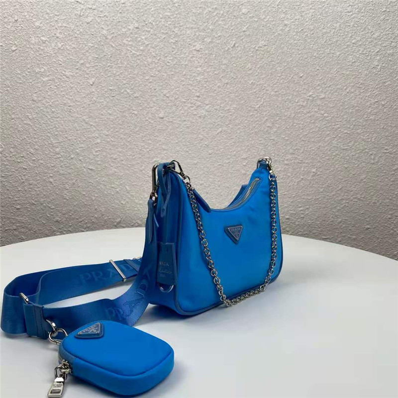 Prada Re-Edition 2005 nylon shoulder bag Bright Blue High