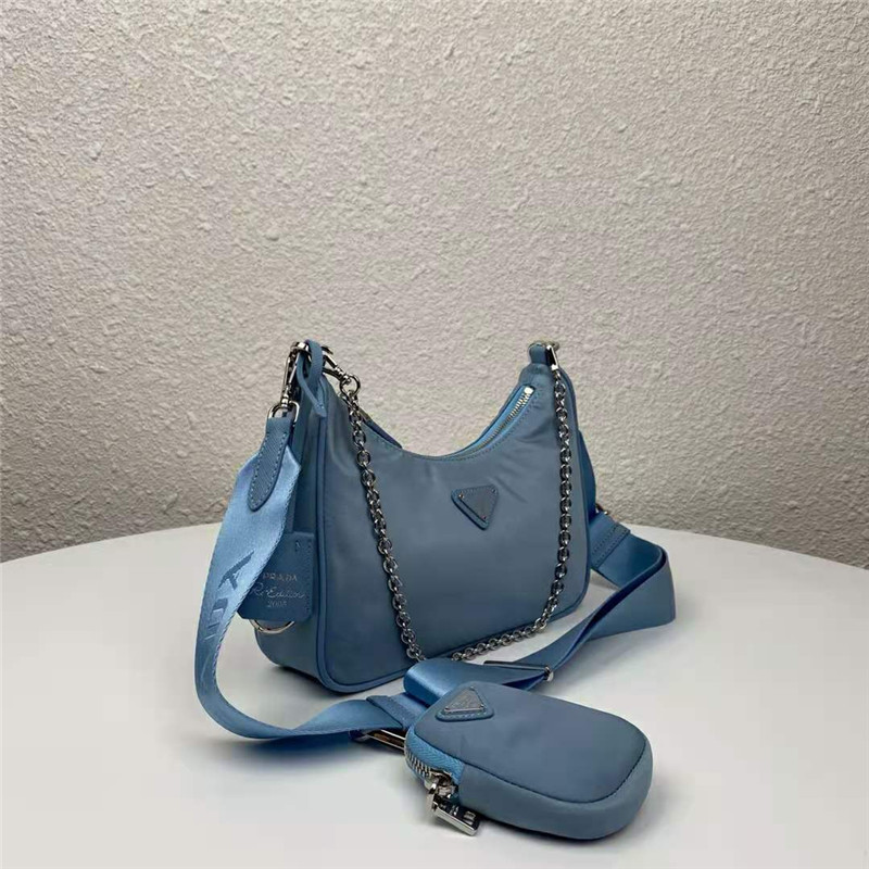 Prada Re-Edition 2005 nylon shoulder bag Denim Blue High