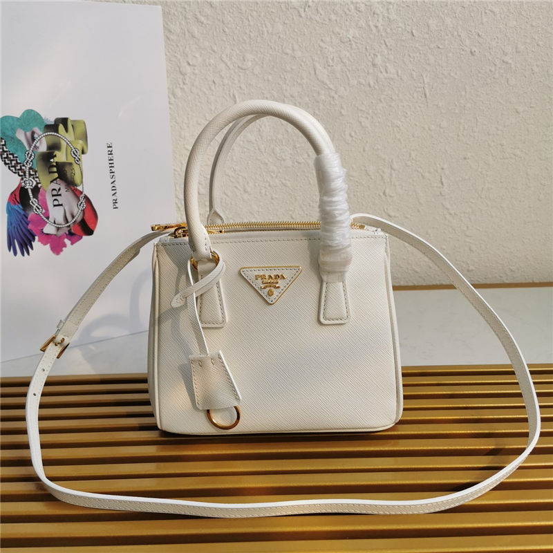 Prada Galleria Saffiano leather micro-bag White High