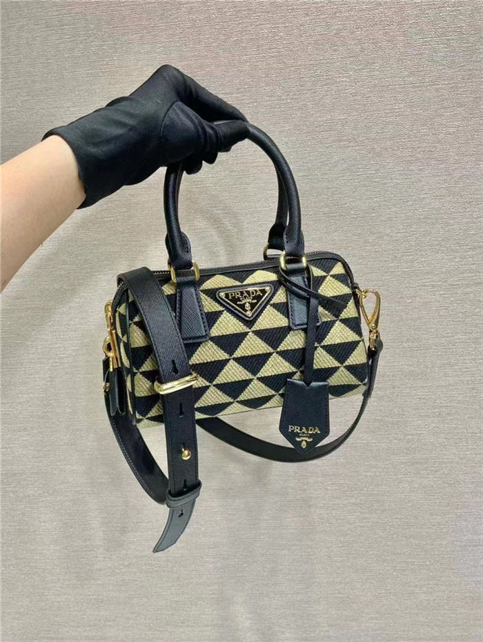 Prada Galleria embroidered jacquard fabric micro-bag 1BA846 High