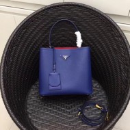 Prada Blue Saffiano Leather Double Bag High