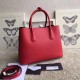 Prada Red Saffiano Double Medium Bag High