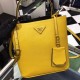 Prada Yellow Saffiano North South Double Medium Bag High