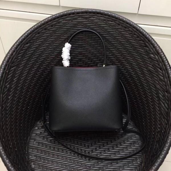 Prada Black Saffiano Leather Double Bag High