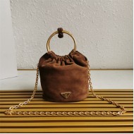 Prada Mini Bucket Bag 1BC227 Suede High