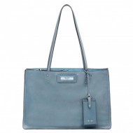 Prada Etiquette Tote Bag In Blue Calf Leather High