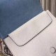 Prada Etiquette Bag In White Calfskin With Metal Stud Trim High