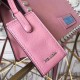 Prada Etiquette Bag In Pink Calfskin With Metal Stud Trim High