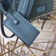 Prada Etiquette Bag In Blue Calfskin With Metal Stud Trim High