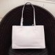 Prada Etiquette Tote Bag In White Calf Leather High