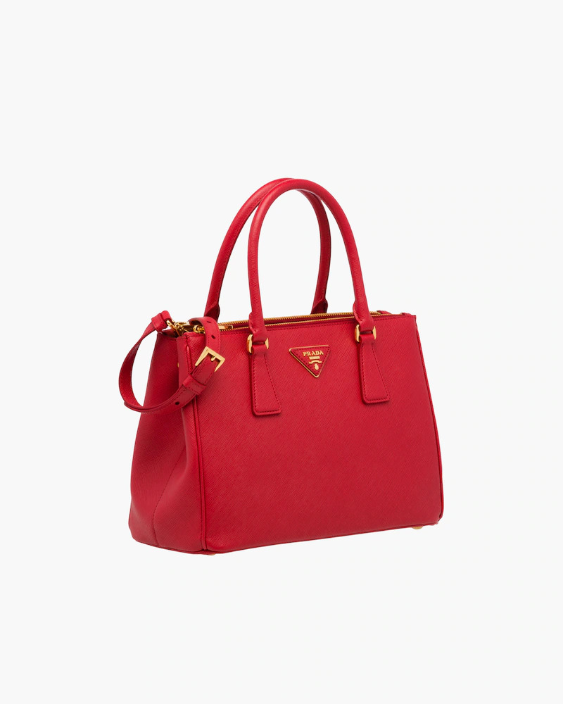 Prada Medium Galleria Bag In Saffiano Leather Red High