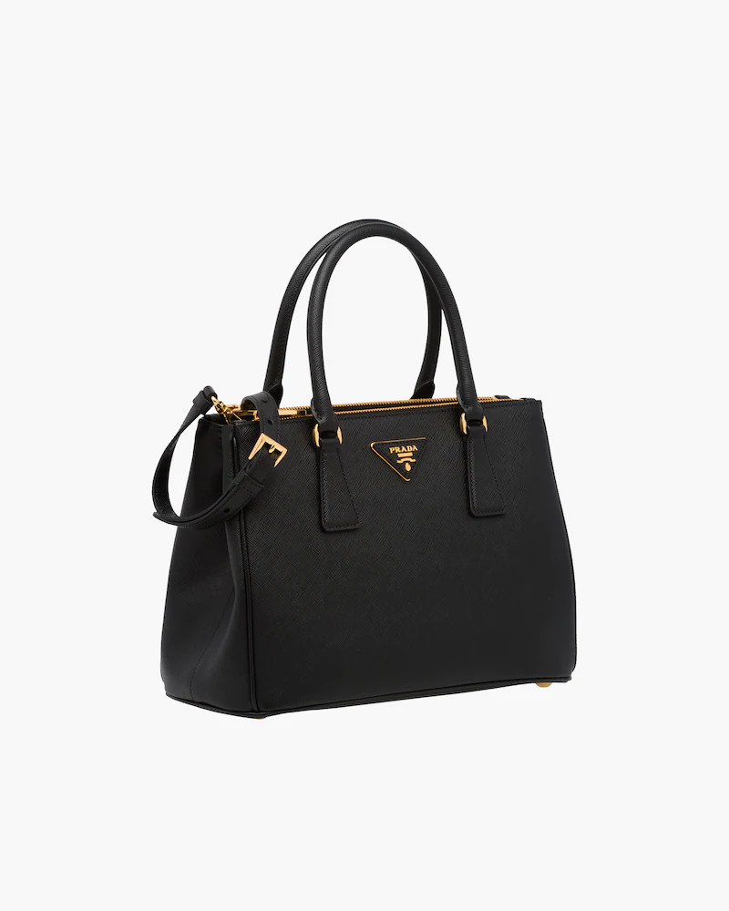 Prada Medium Galleria Bag In Saffiano Leather Black High