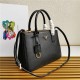 Prada Medium Galleria Bag In Saffiano Leather Black High