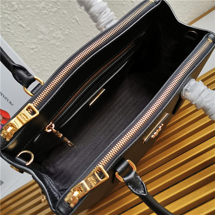 Prada Medium Galleria Bag In Saffiano Leather Black High