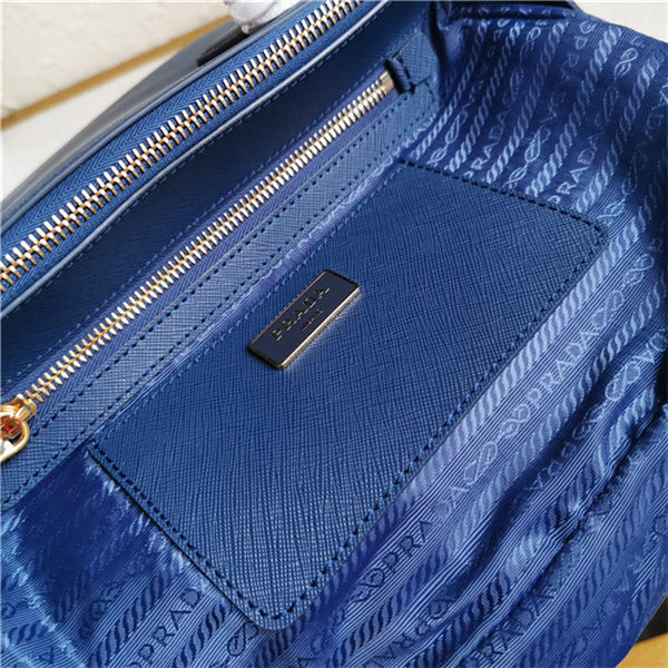 Prada Medium Galleria Bag In Saffiano Leather Blue High