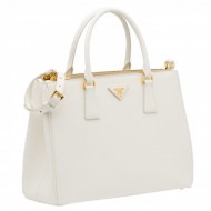 Prada Large Galleria Bag In Saffiano Leather White High