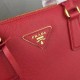 Prada Large Galleria Bag In Saffiano Leather Red High