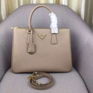 Prada Large Galleria Bag In Saffiano Leather Grey High